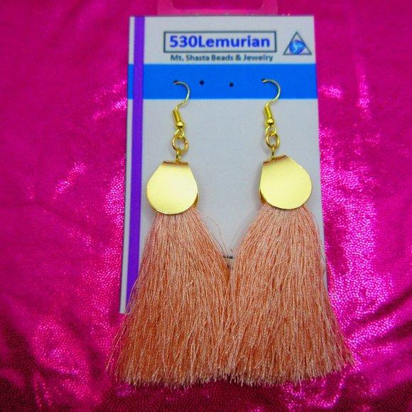 Light Pink Tassel Earrings - Picture 1 of 3